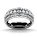 3.00 Ct Ladies Three Row Round Cut Diamond Wedding Band Ring